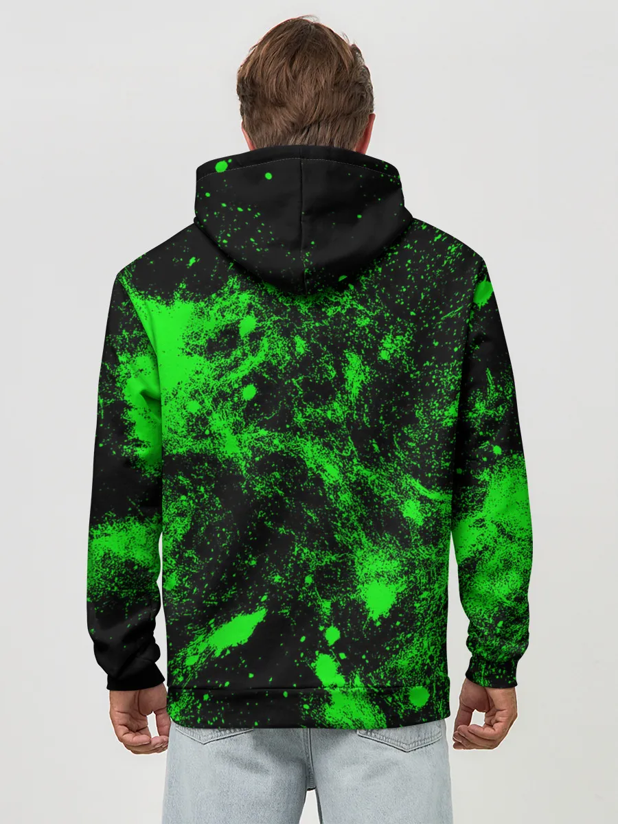 Худи мужской база хлопок / Зелёная краска