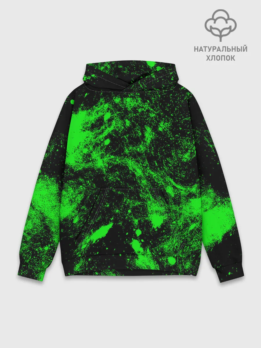Худи мужской база хлопок / Зелёная краска