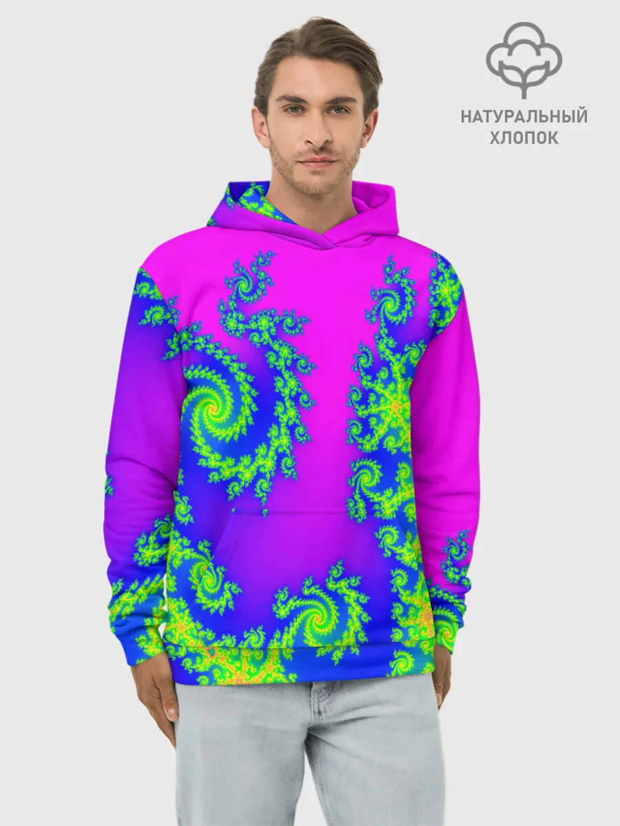 Худи мужской база хлопок / КИСЛОТНЫЙ НЕОН