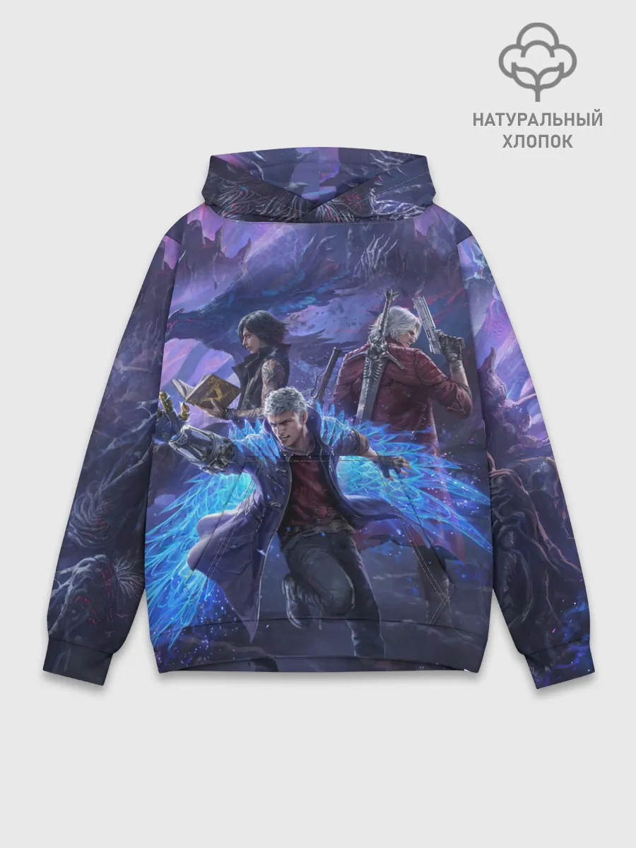 Худи мужской база хлопок / DEVIL MAY CRY | ДЕВИЛ МАЙ КРАЙ