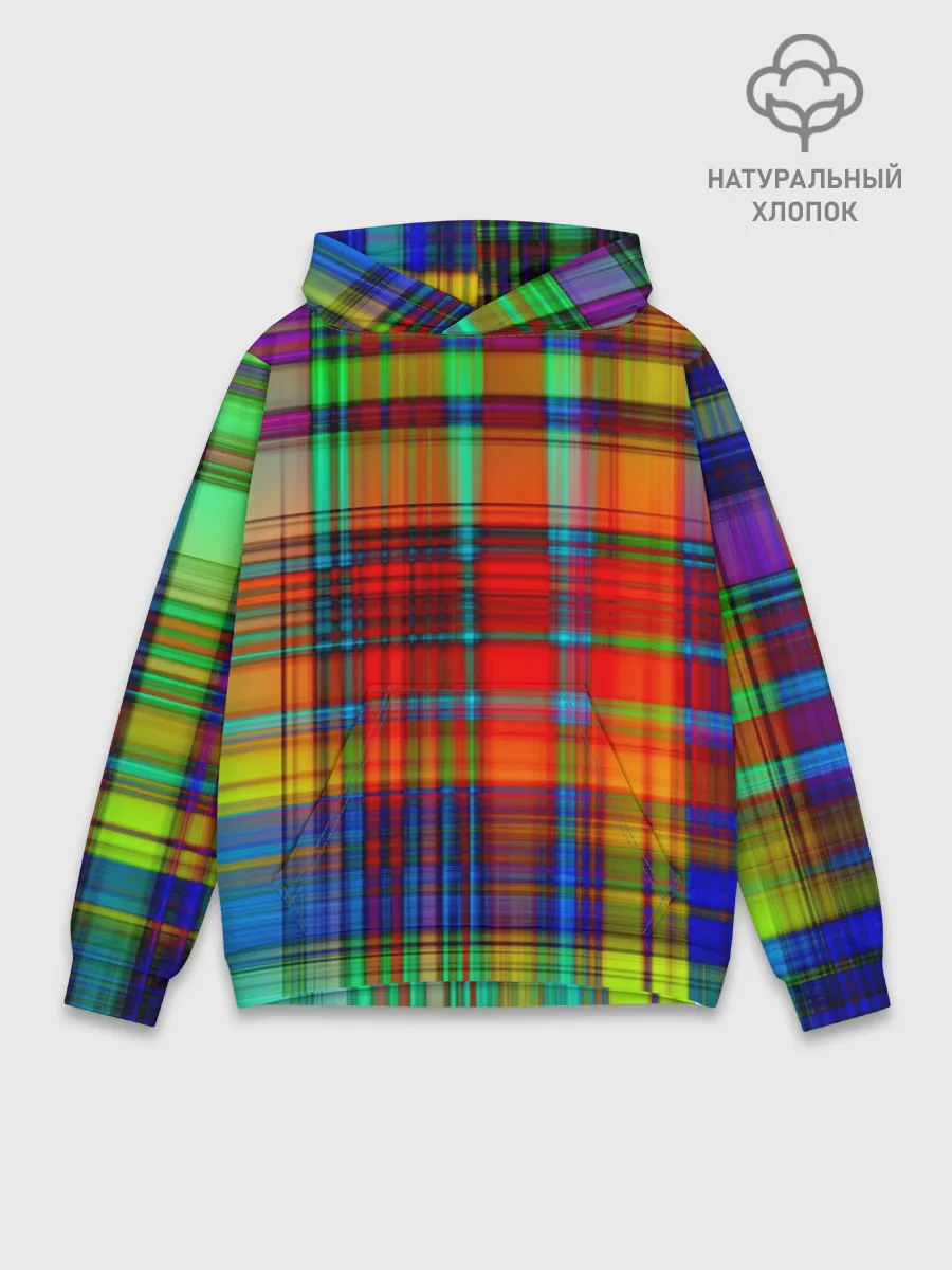 Худи мужской база хлопок / Неоновая сетка