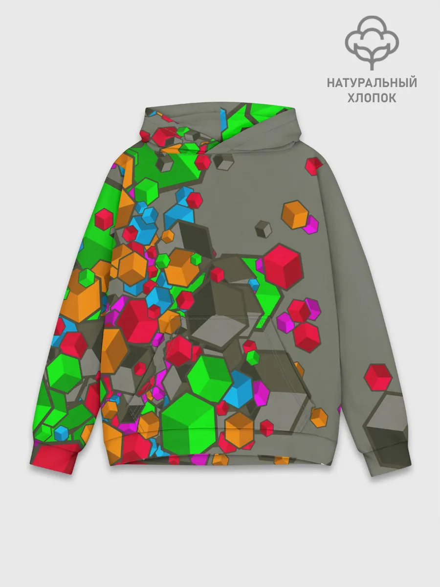 Худи мужской база хлопок / Кубики