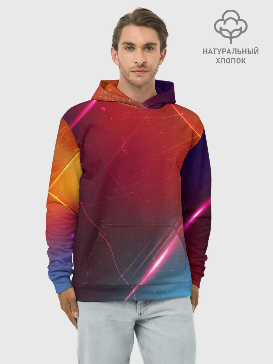 Худи мужской база хлопок / НЕОНОВАЯ АБСТРАКЦИЯ