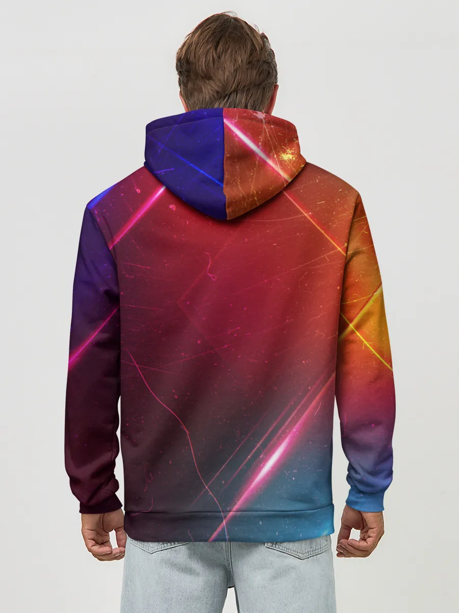 Худи мужской база хлопок / НЕОНОВАЯ АБСТРАКЦИЯ