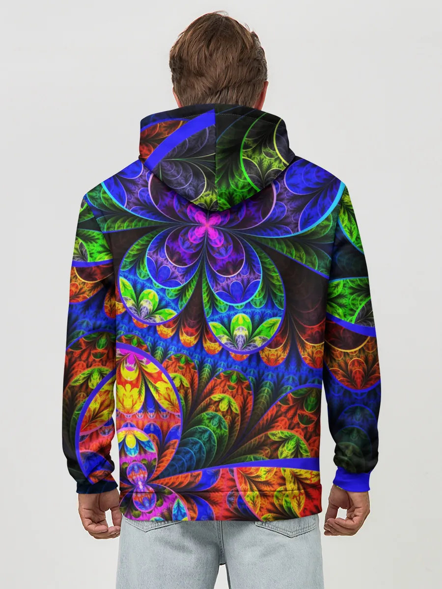 Худи мужской база хлопок / ФРАКТАЛЬНЫЙ НЕОН