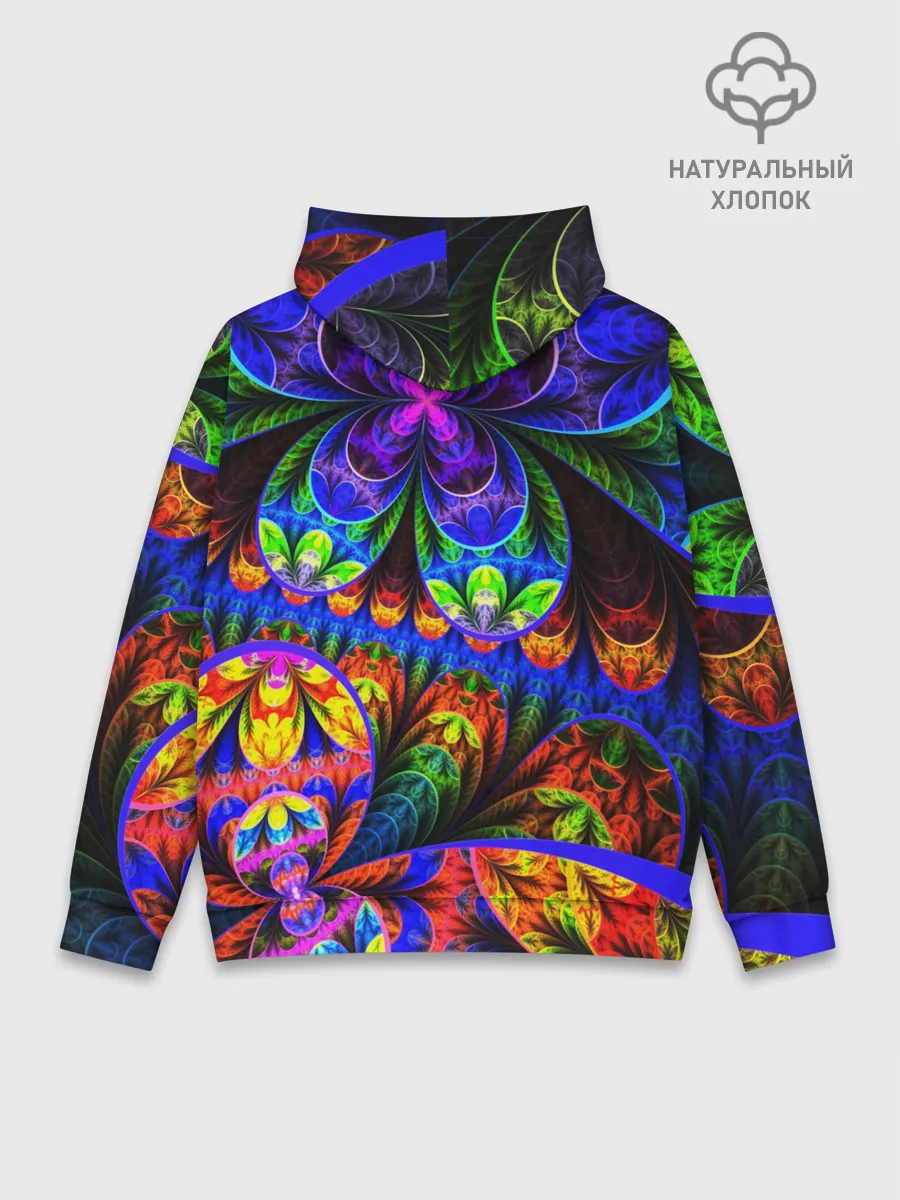 Худи мужской база хлопок / ФРАКТАЛЬНЫЙ НЕОН