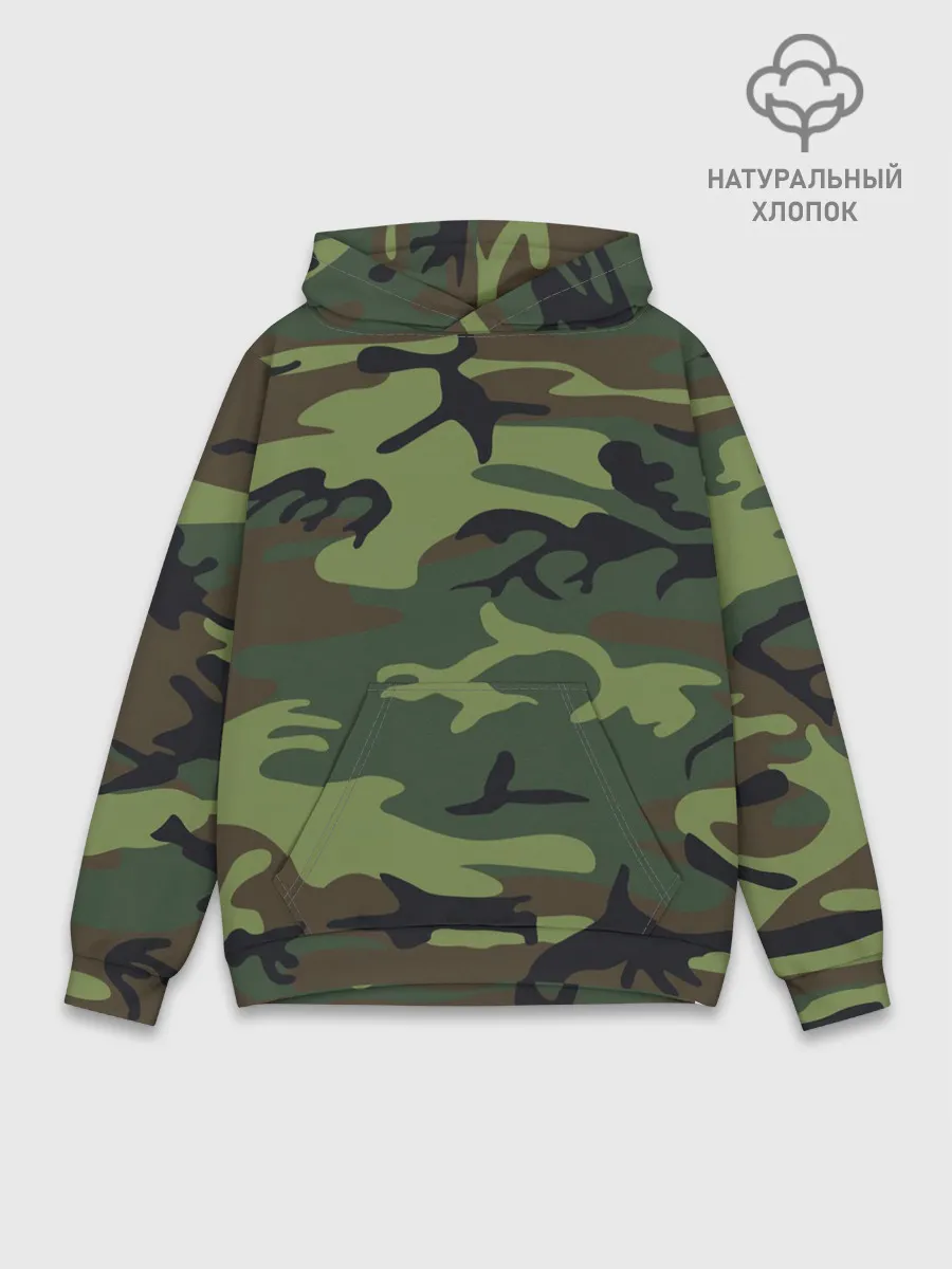 Худи мужской база хлопок / Военный камуфляж