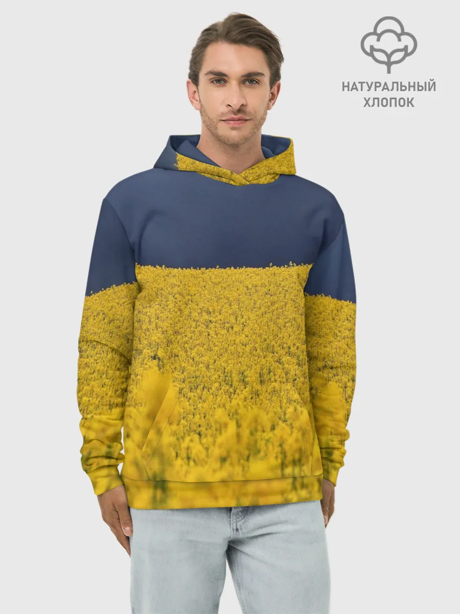 Худи мужской база хлопок / Рапсовое поле