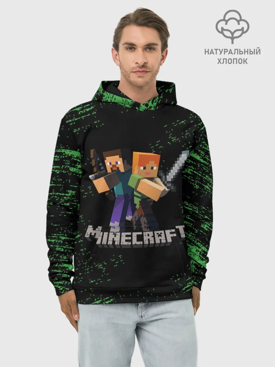 Худи мужской база хлопок / MINECRAFT