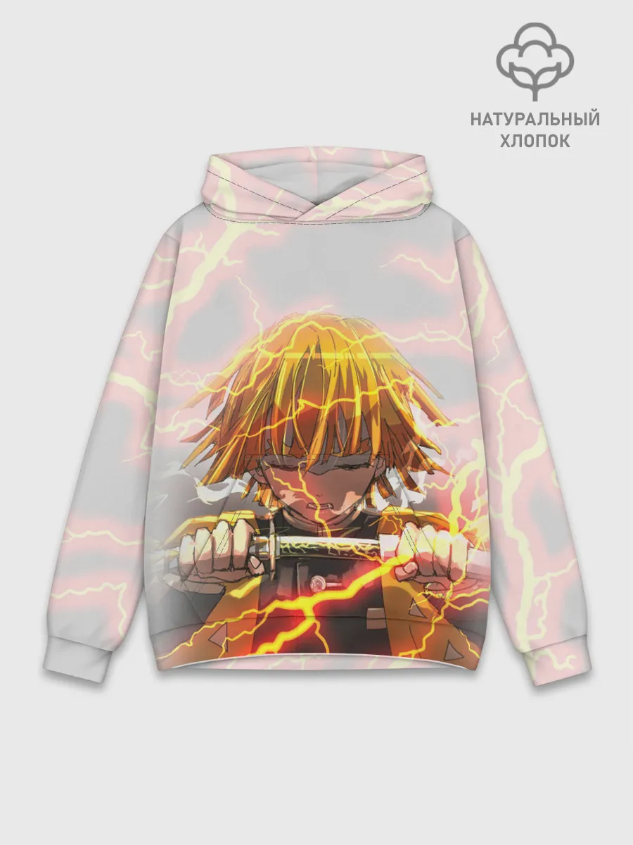 Худи мужской база хлопок / Kimetsu no yaiba достает меч