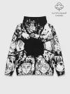Худи мужской база хлопок / Kimetsu no yaiba чернобелый коллаж