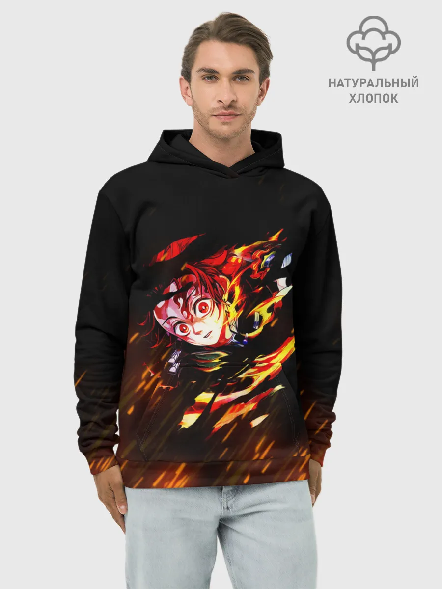 Худи мужской база хлопок / Burning Kamado