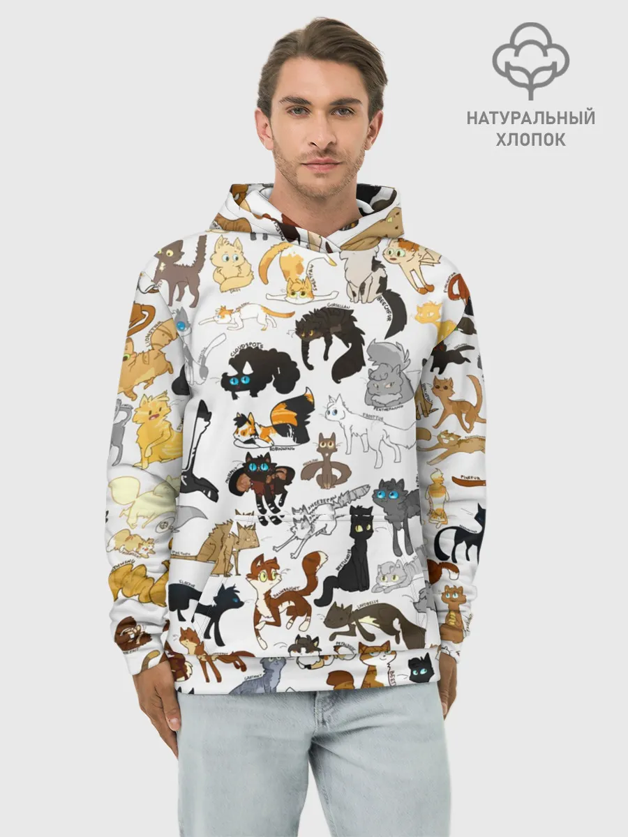 Худи мужской база хлопок / Котоколлаж 03