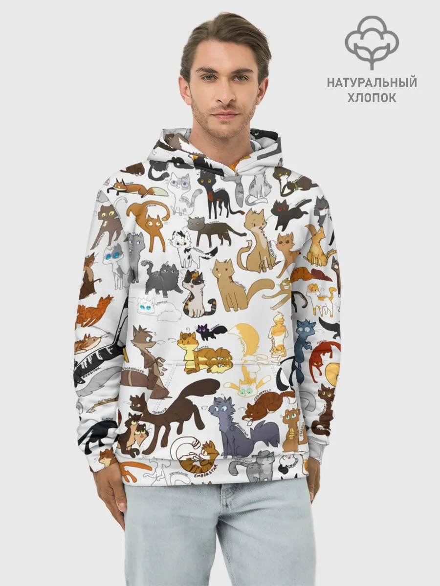 Худи мужской база хлопок / Котоколлаж 01