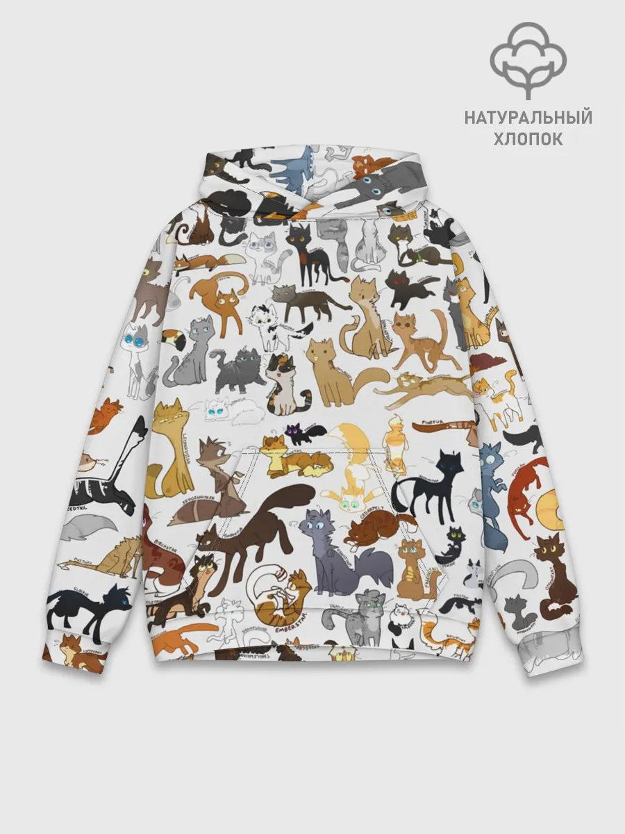 Худи мужской база хлопок / Котоколлаж 01