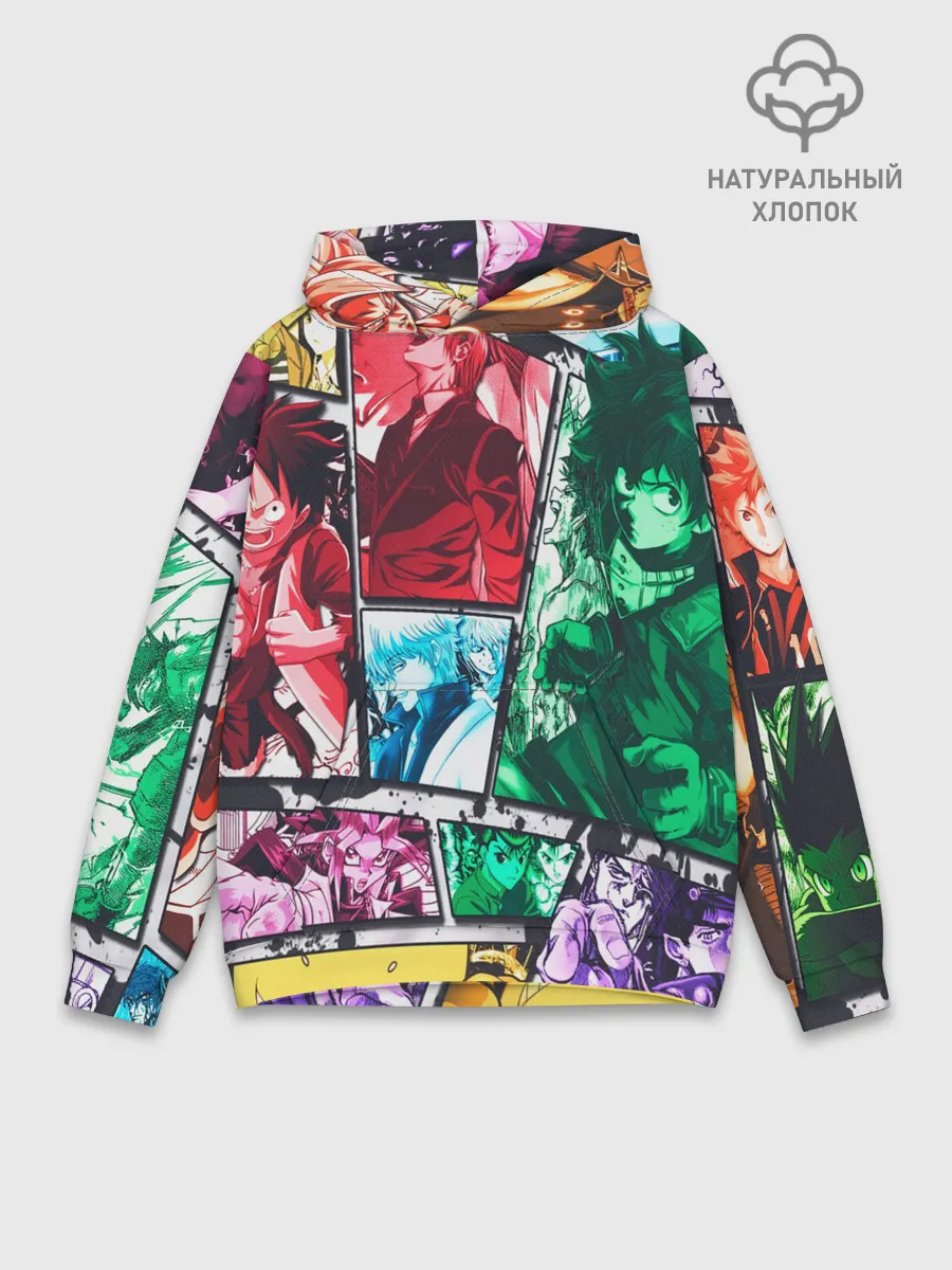 Худи мужской база хлопок / EPIC MAIN ANIME CHARACTERS 3D!