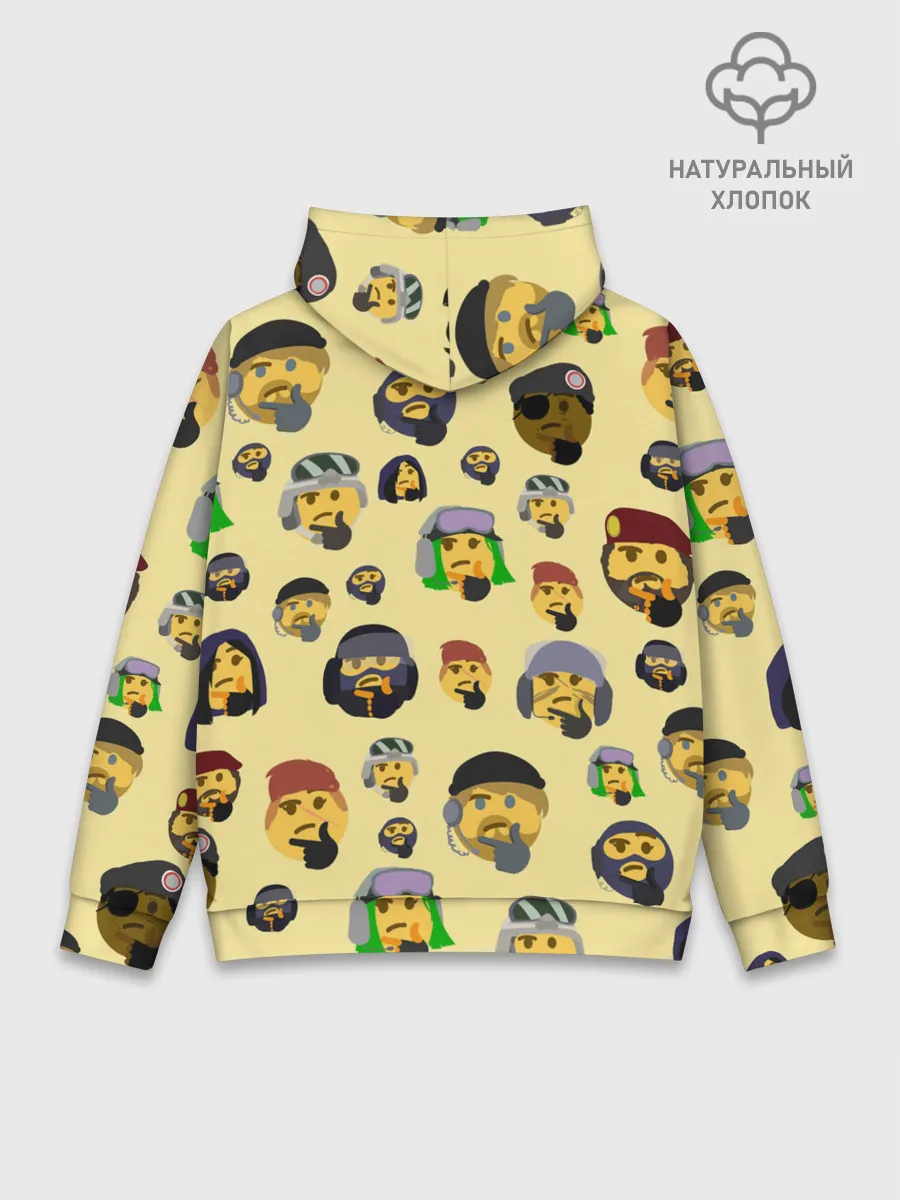 Худи мужской база хлопок / Thinking emoji skins