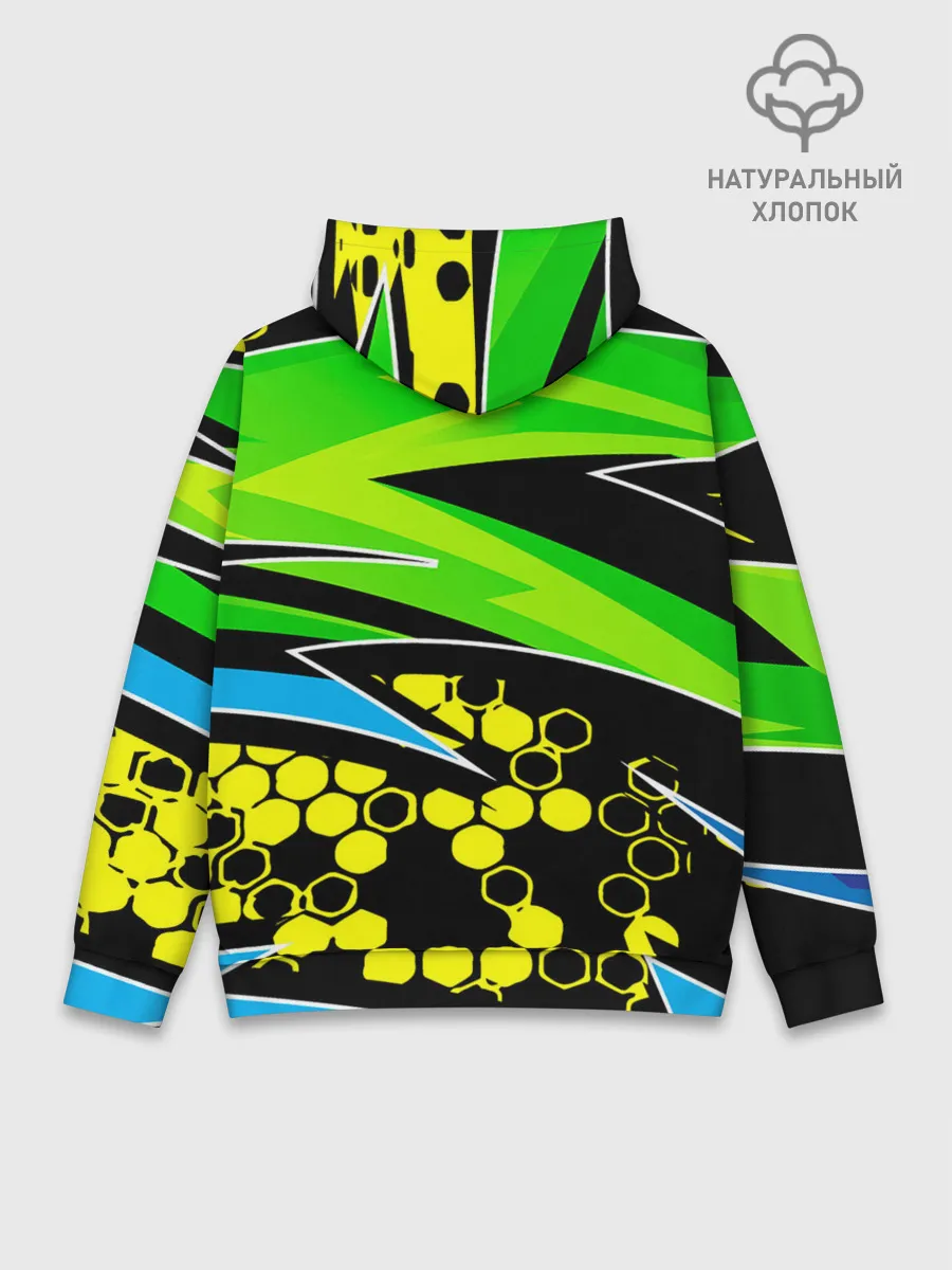 Худи мужской база хлопок / Light green urban marble