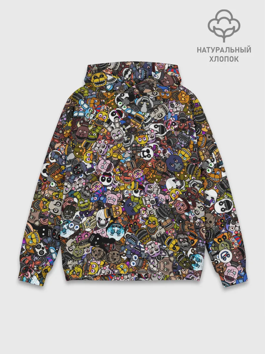 Худи мужской база хлопок / FNaF стикербомбинг