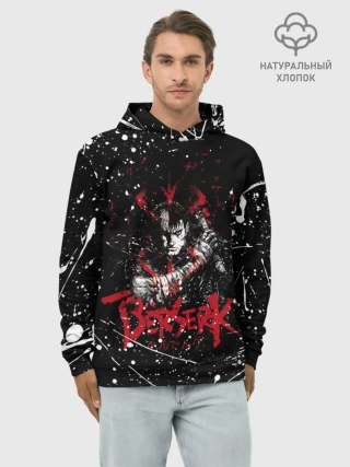 Худи мужской база хлопок / guts berserk blood black