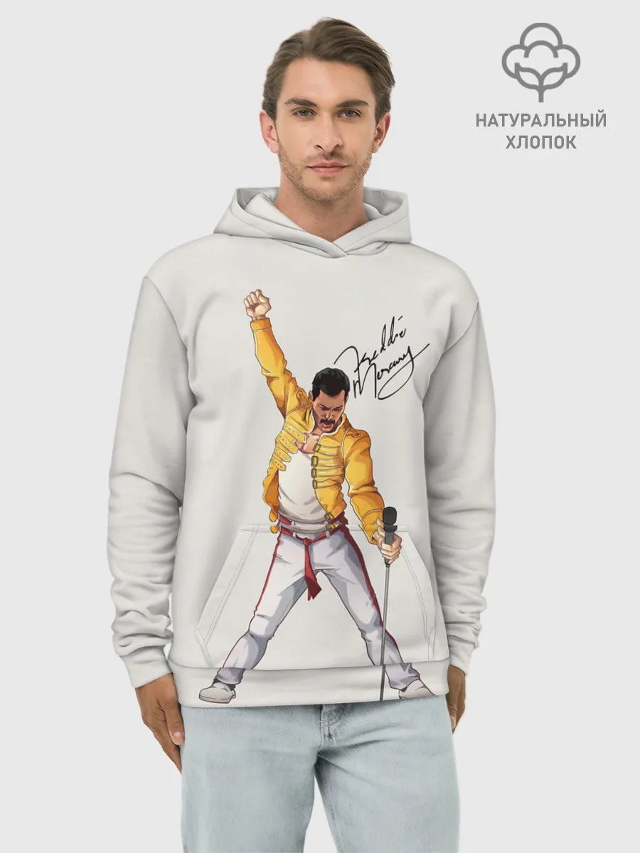 Худи мужской база хлопок / Фредди Меркьюри автограф