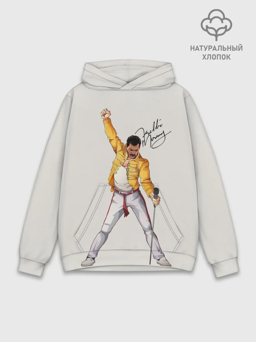 Худи мужской база хлопок / Фредди Меркьюри автограф