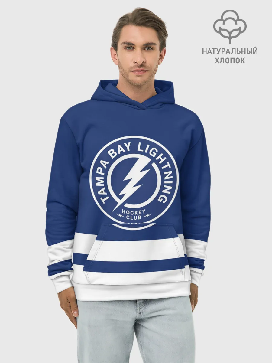 Худи мужской база хлопок / Тампа-Бэй Лайтнинг
