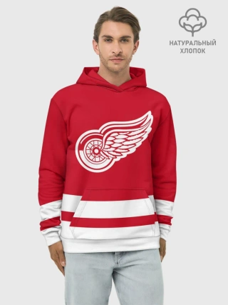 Худи мужской база хлопок / Детройт Ред Уингз