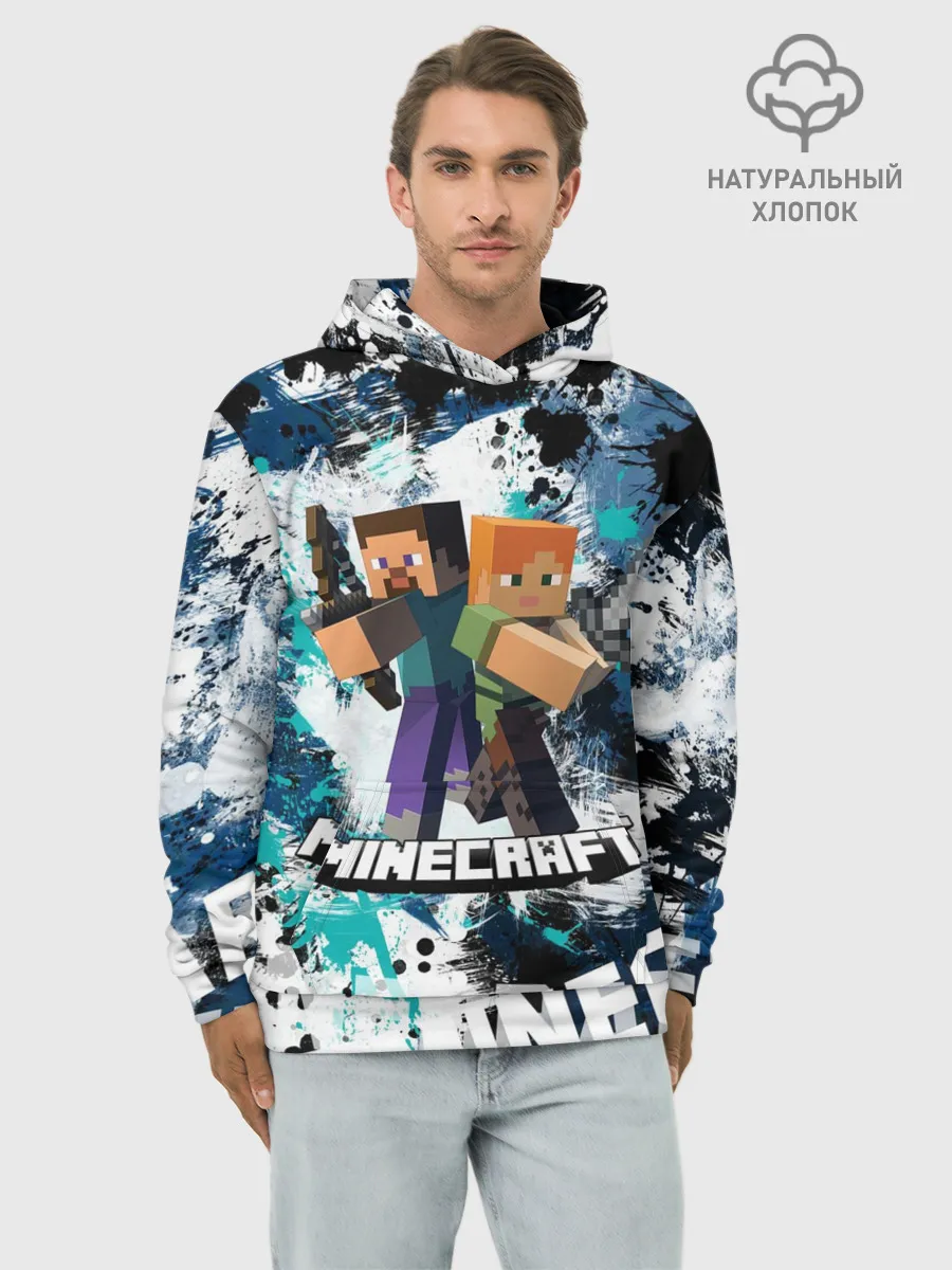 Худи мужской база хлопок / Minecraft / Майнкрафт