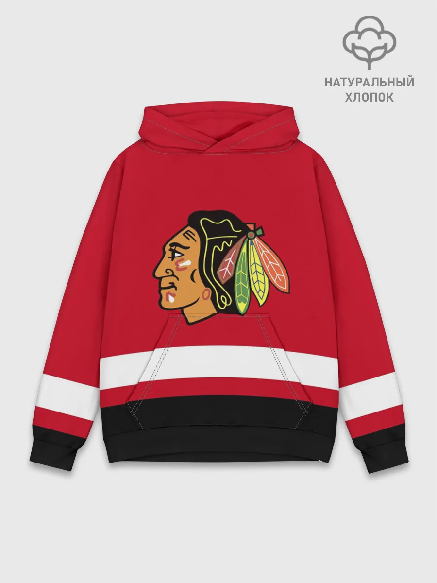 Худи мужской база хлопок / Chicago Blackhawks