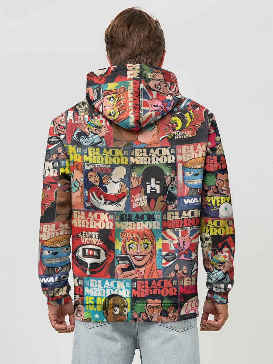 Худи мужской база хлопок / ЧЕРНОЕ ЗЕРКАЛО