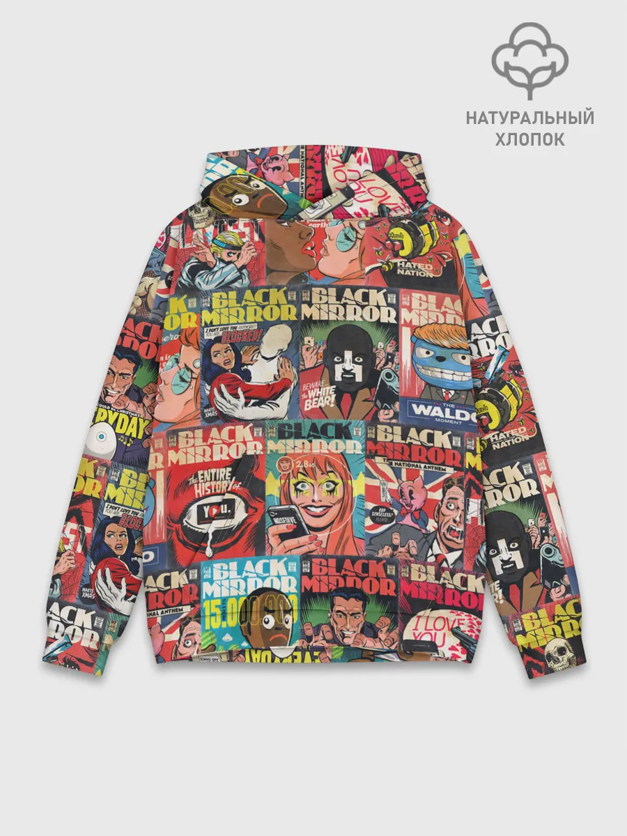 Худи мужской база хлопок / ЧЕРНОЕ ЗЕРКАЛО