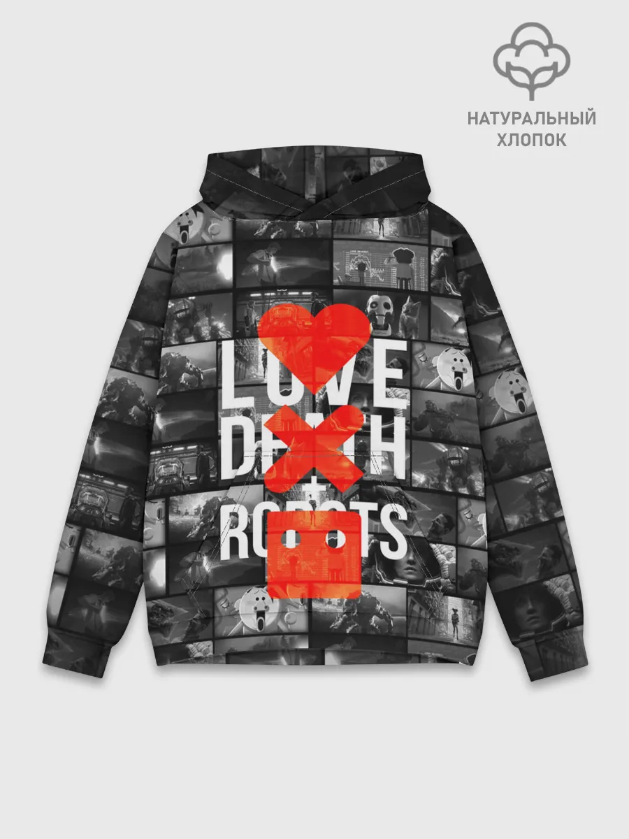 Худи мужской база хлопок / LOVE DEATH ROBOTS