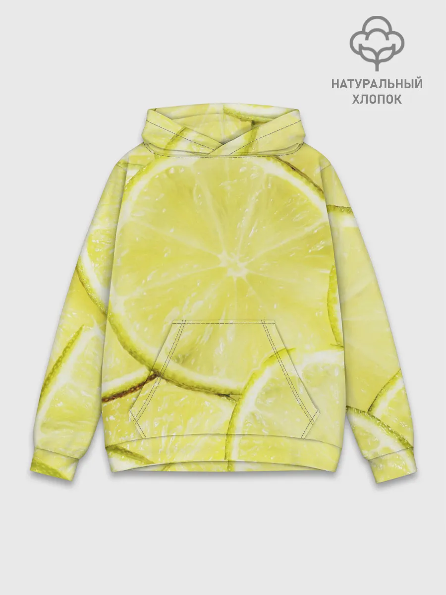 Худи мужской база хлопок / Лайм