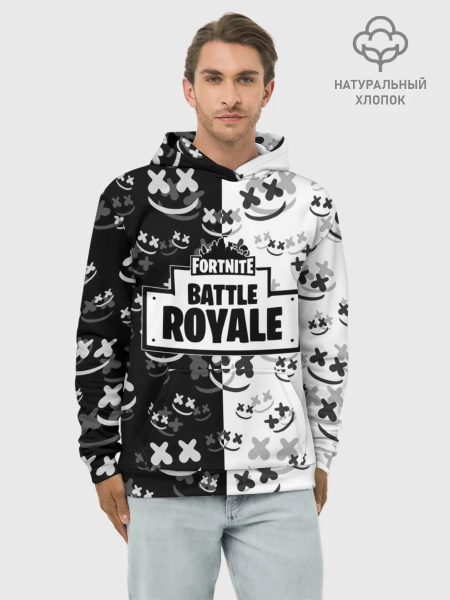 Худи мужской база хлопок / Fortnite & Marshmello