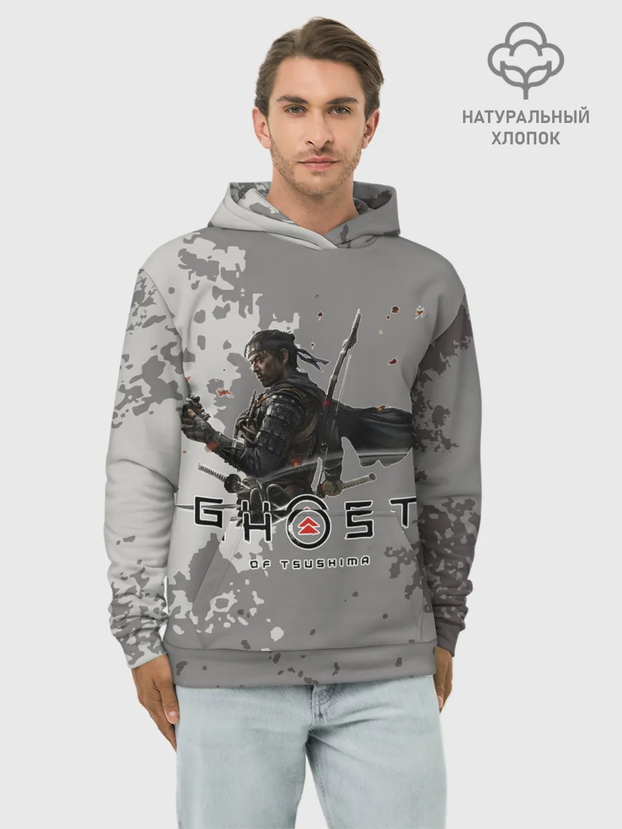 Худи мужской база хлопок / Ghost of Tsushima