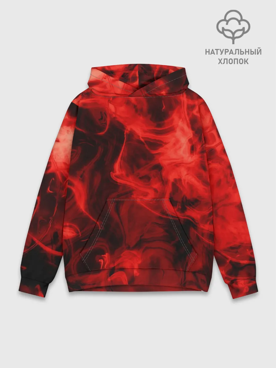 Худи мужской база хлопок / Красный дым