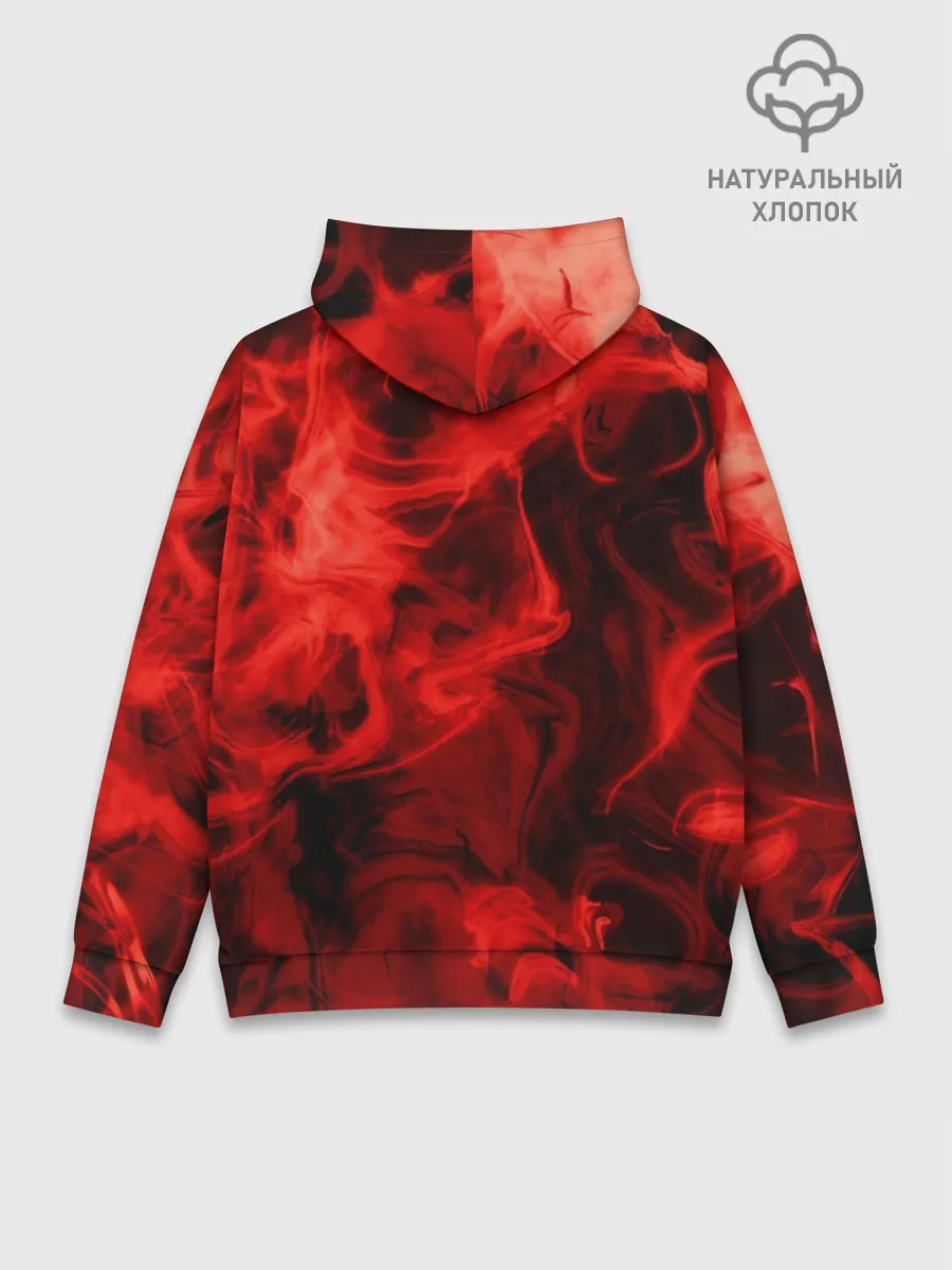 Худи мужской база хлопок / Красный дым