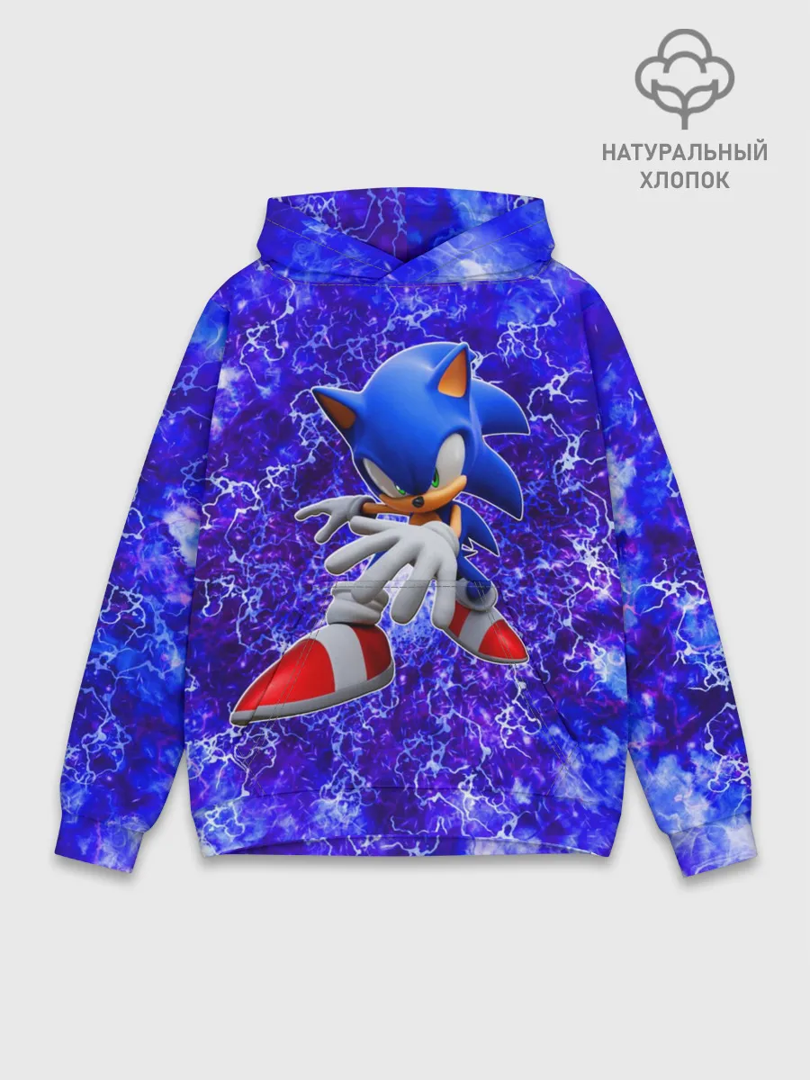 Худи мужской база хлопок / Sonic | Молнии