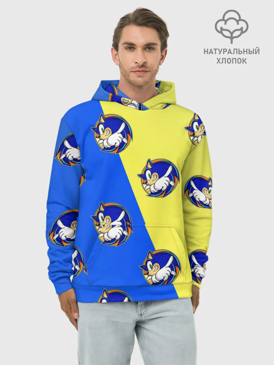 Худи мужской база хлопок / Sonic - Соник