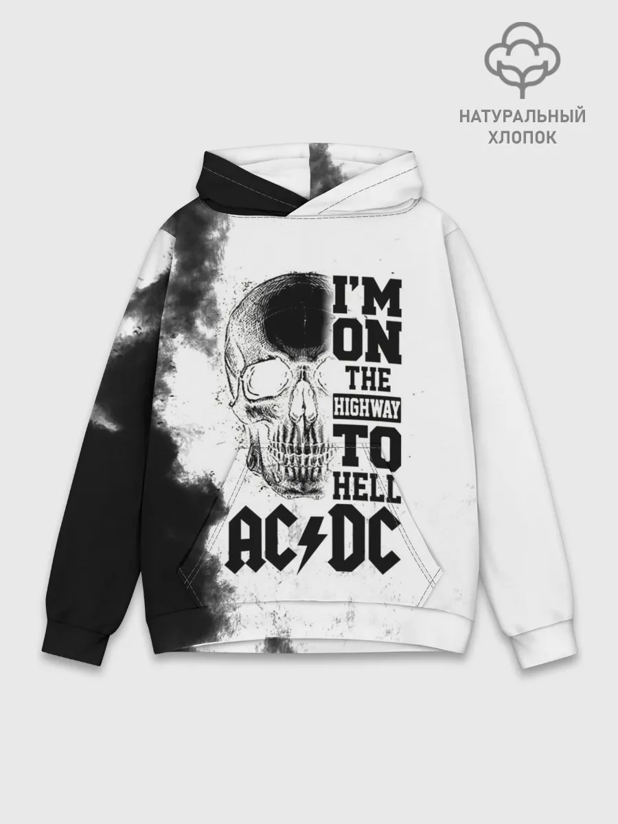 Худи мужской база хлопок / Im on the highway to hell AC/DC