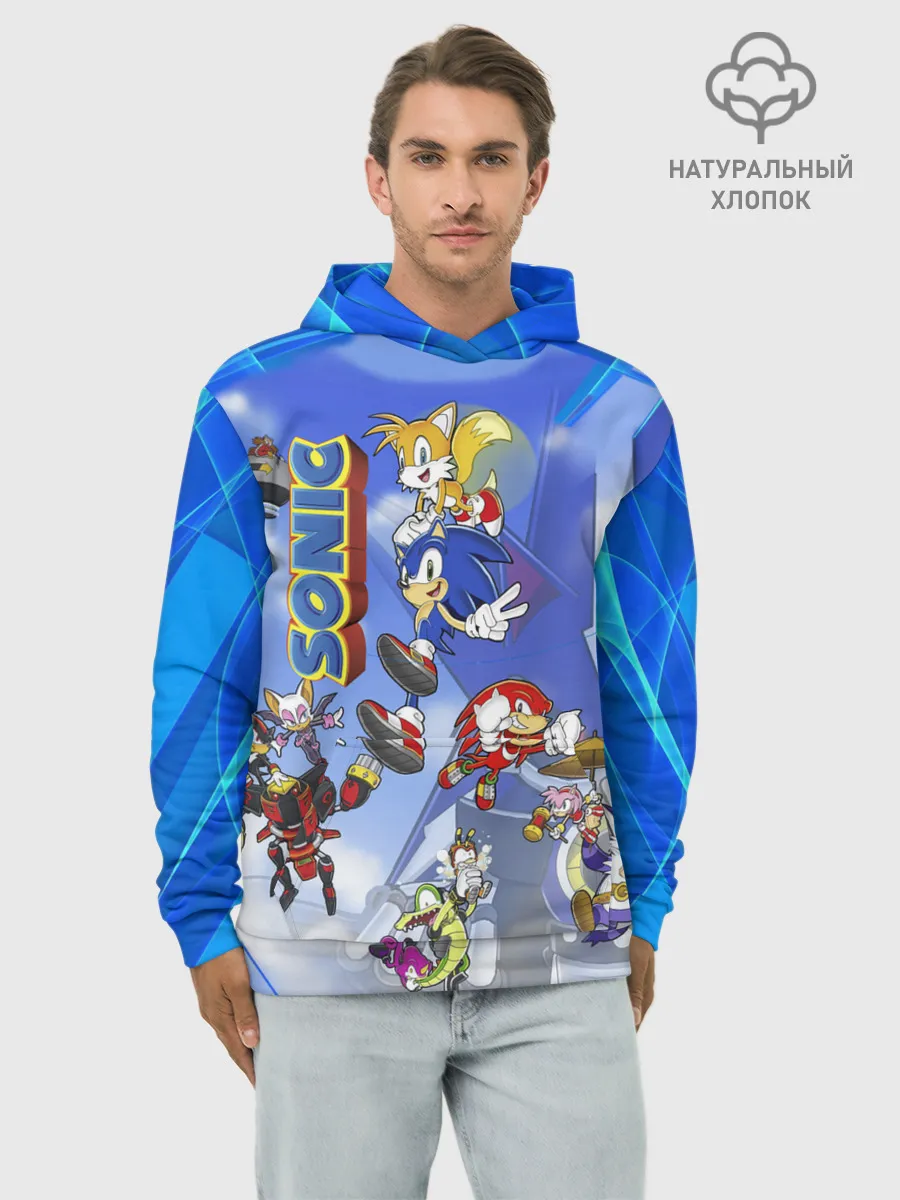 Худи мужской база хлопок / Sonic