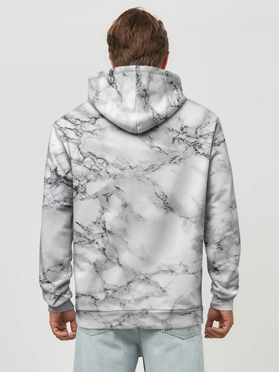 Худи мужской база хлопок / Мрамор