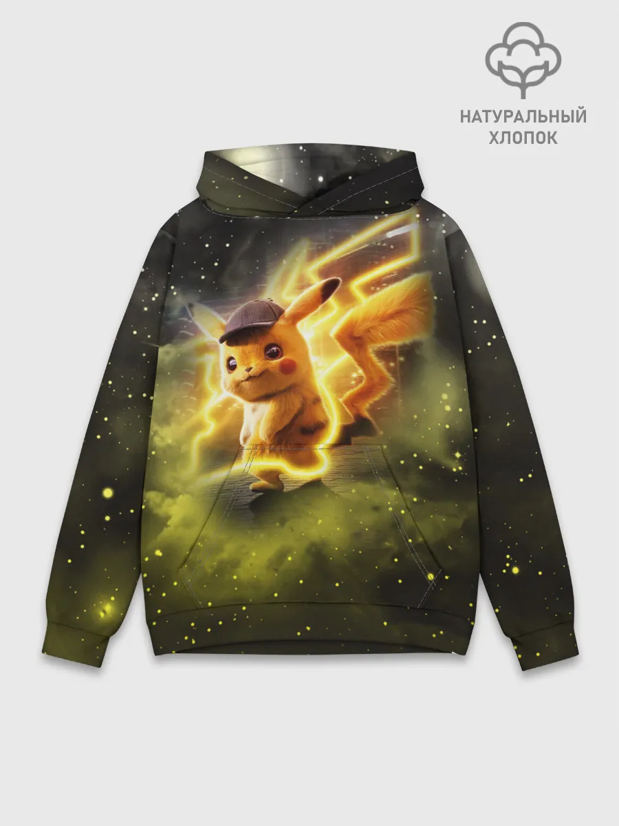 Худи мужской база хлопок / Детектив Пикачу