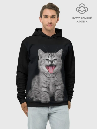 Худи мужской база хлопок / Котенок