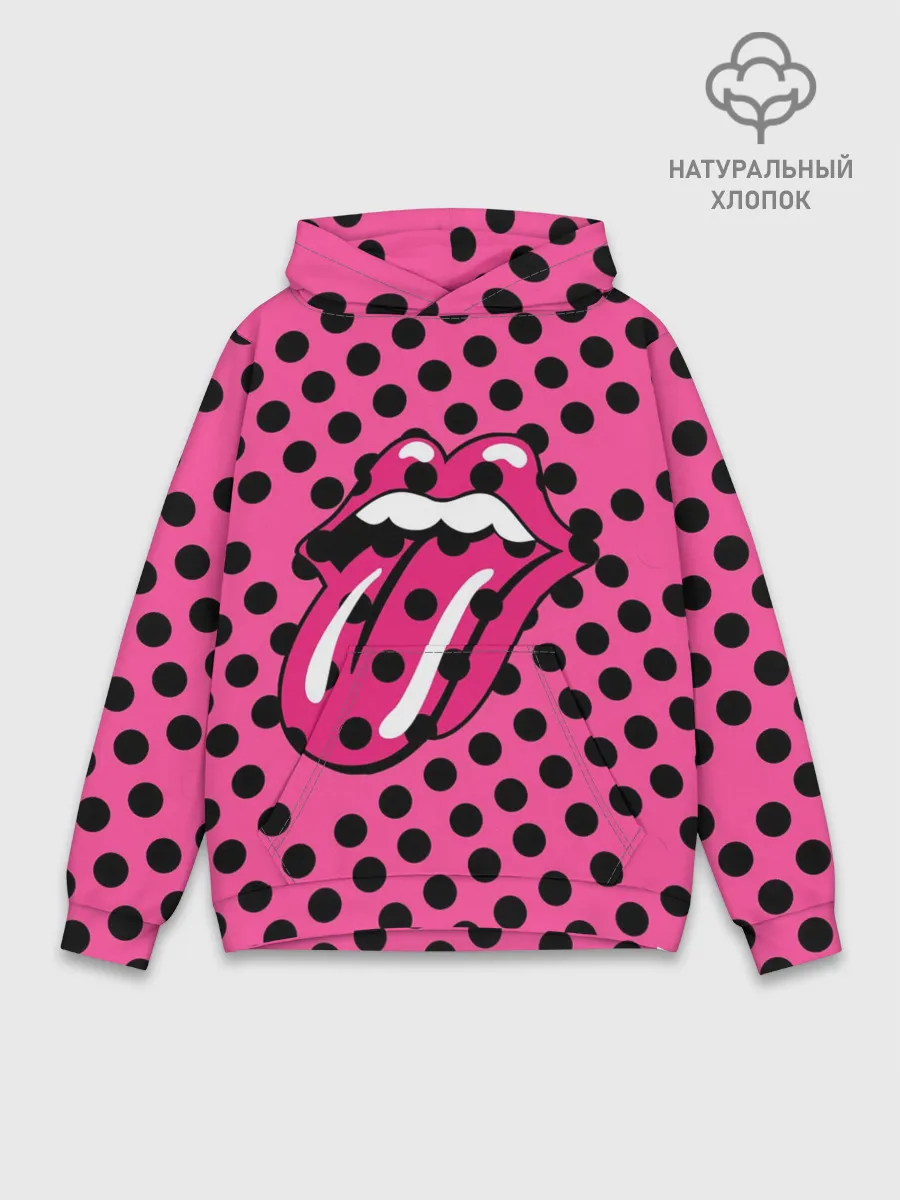 Худи мужской база хлопок / rolling stones pink logo