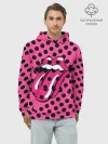 Худи мужской база хлопок / rolling stones pink logo