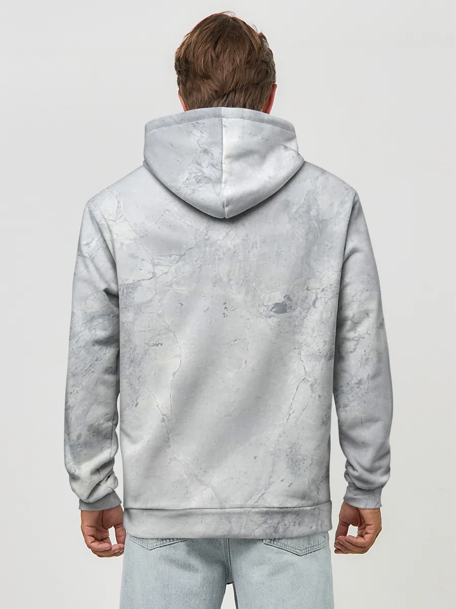 Худи мужской база хлопок / Мрамор