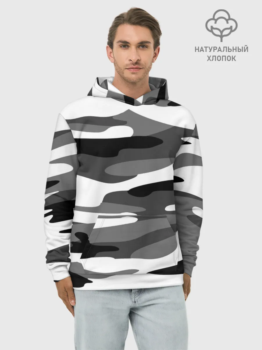 Худи мужской база хлопок / Камуфляж Sabaton без лого