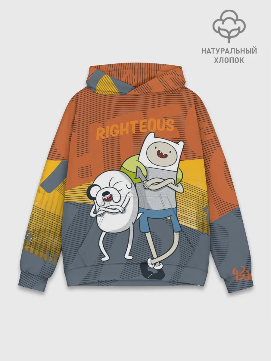 Худи мужской база хлопок / Финн и Джейк